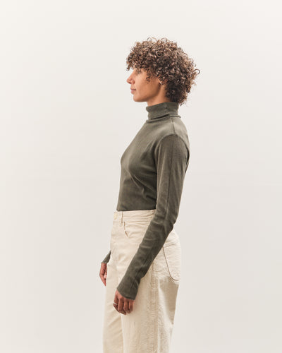 Black Crane Double Mesh Turtleneck, Slate