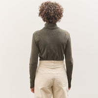 Black Crane Double Mesh Turtleneck, Slate