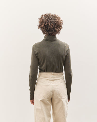 Black Crane Double Mesh Turtleneck, Slate