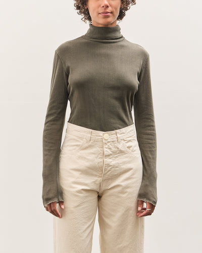 Black Crane Double Mesh Turtleneck, Slate