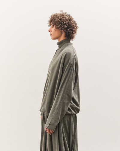 Black Crane Drapey Shirts, Slate