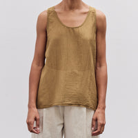 Black Crane Loose Tank Top, Dk. Olive