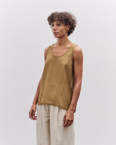 Black Crane Loose Tank Top, Dk. Olive