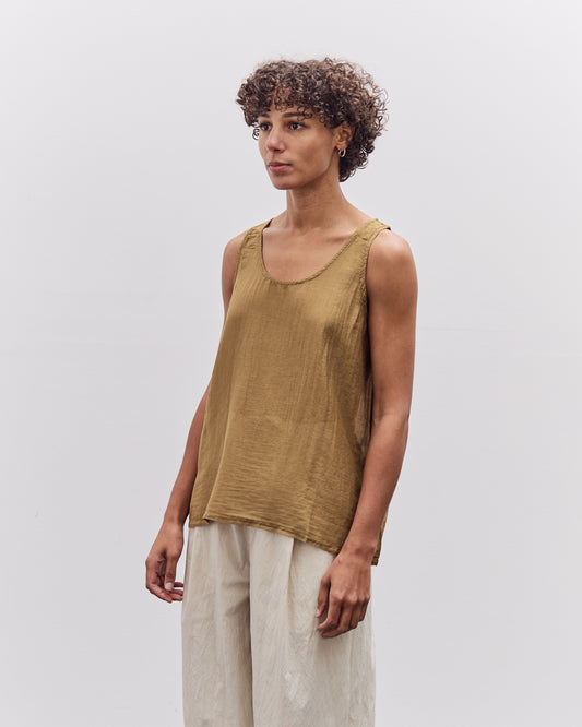 Black Crane Loose Tank Top, Dk. Olive
