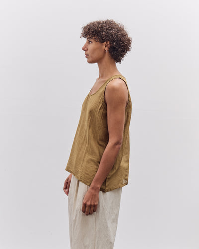Black Crane Loose Tank Top, Dk. Olive