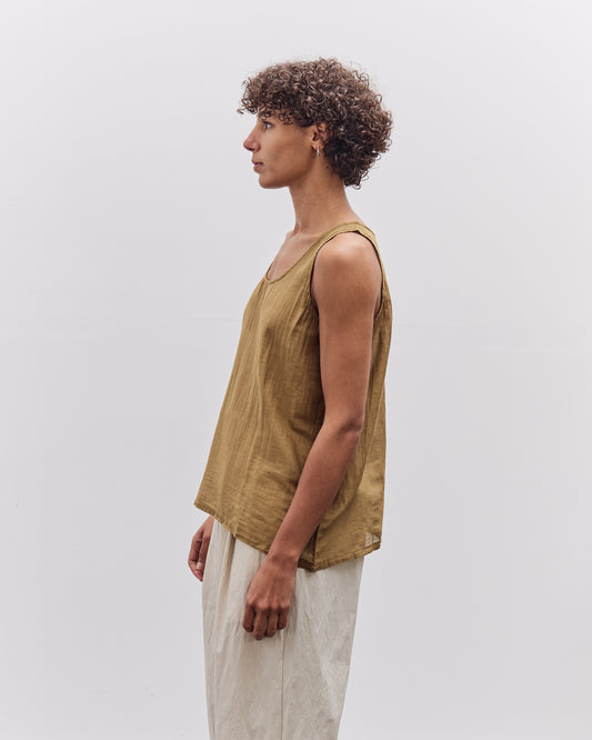 Black Crane Loose Tank Top, Dk. Olive