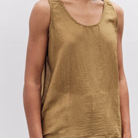 Black Crane Loose Tank Top, Dk. Olive