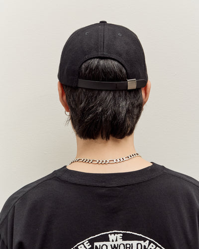 Brain Dead Flannel Classic Logohead 6 Panel Hat, Black