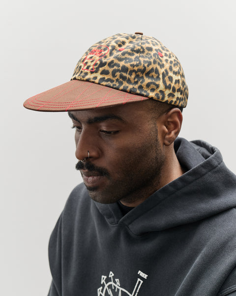 Brain Dead Logohead Long Brim Mesh Panel Hat, Leopard