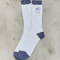 Brain Dead Marled Logohead Socks, Blue