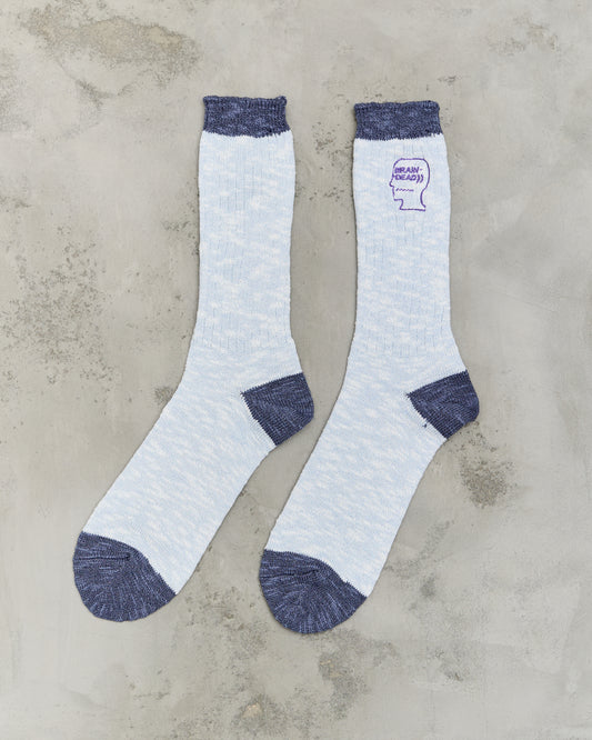 Brain Dead Marled Logohead Socks, Blue