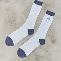 Brain Dead Marled Logohead Socks, Blue