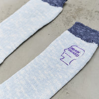 Brain Dead Marled Logohead Socks, Blue