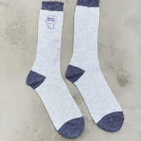 Brain Dead Marled Logohead Socks, Blue