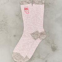 Brain Dead Marled Logohead Socks, Pink