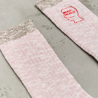 Brain Dead Marled Logohead Socks, Pink