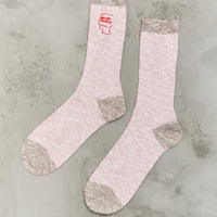 Brain Dead Marled Logohead Socks, Pink