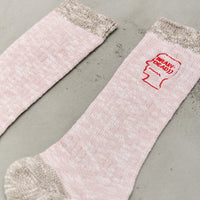 Brain Dead Marled Logohead Socks, Pink