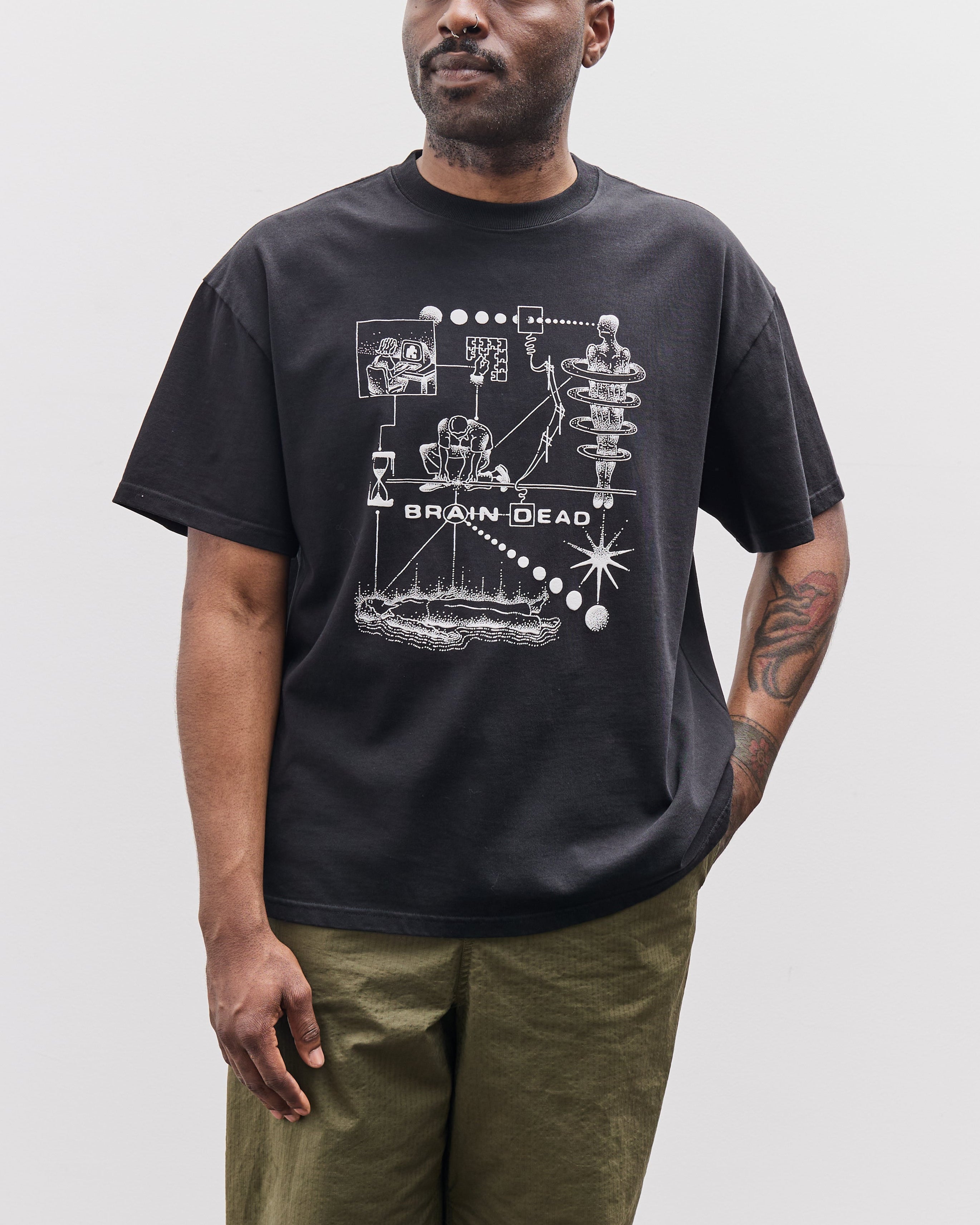 BRAIN DEAD　BRAIN JAZZ T-SHIRT SIZE M Shop Brain Dead Brain Jazz T-Shirt Black at itk online store