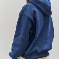 Brain Dead Padded Elbow Zip-Up Hoodie, Indigo