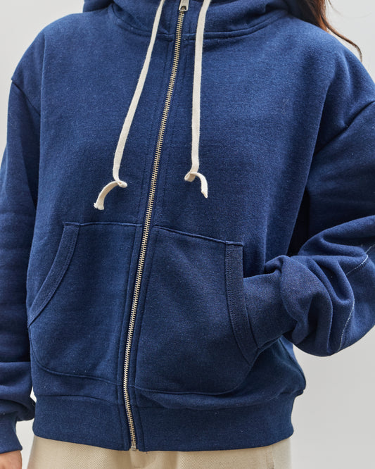 Brain Dead Padded Elbow Zip-Up Hoodie, Indigo