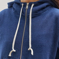 Brain Dead Padded Elbow Zip-Up Hoodie, Indigo