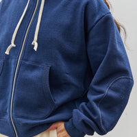 Brain Dead Padded Elbow Zip-Up Hoodie, Indigo