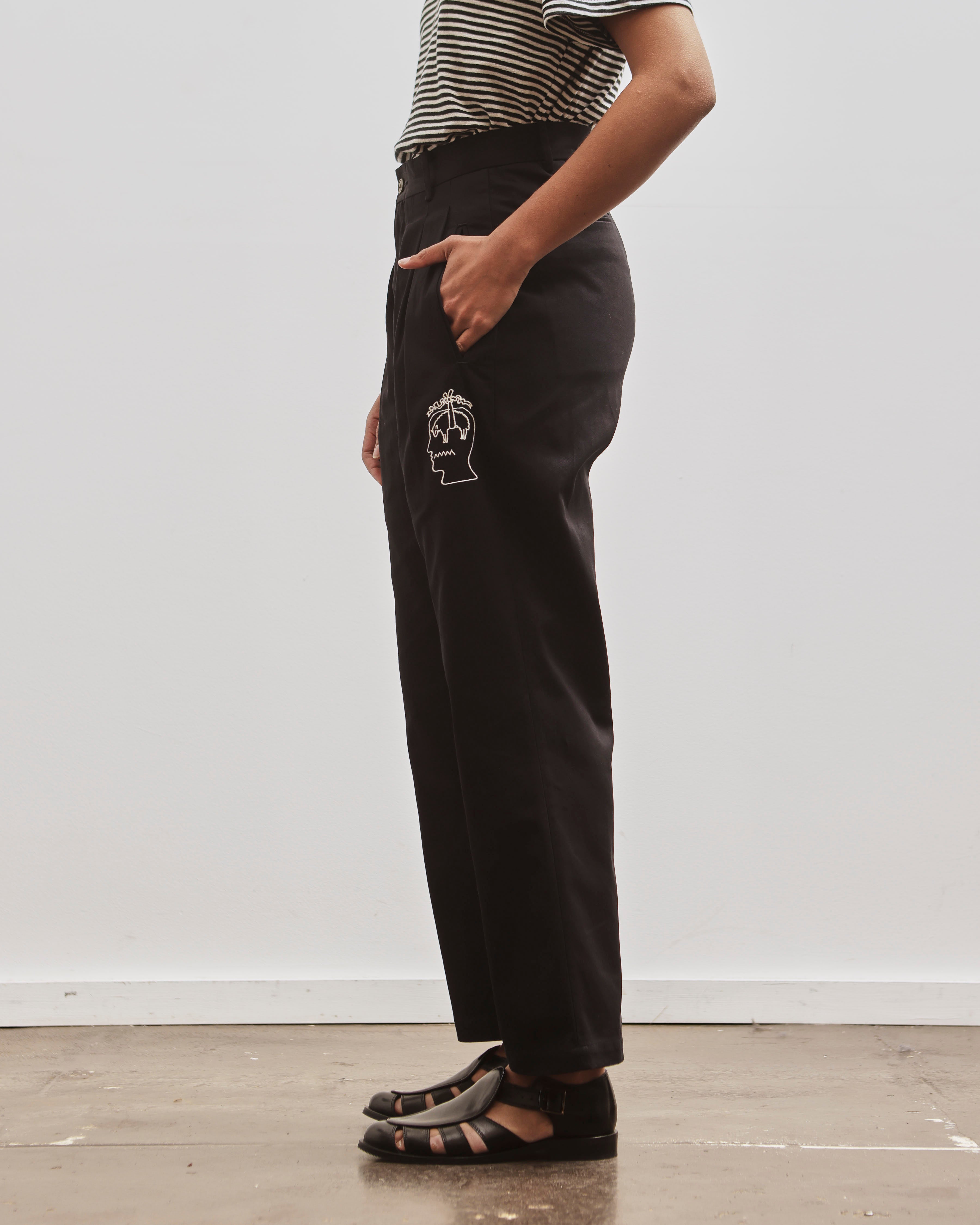 Brain Dead x Brooks Brothers Pleated Chino Trouser, Black – Glasswing