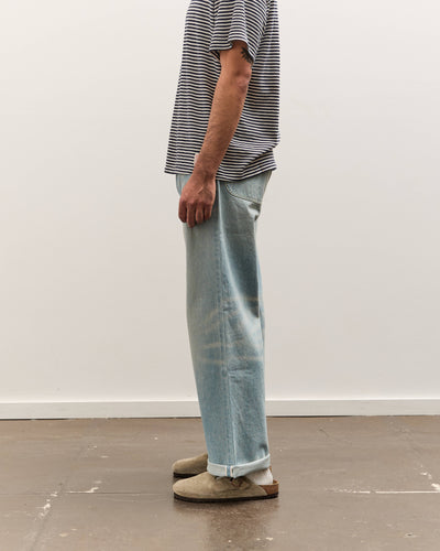 Brain Dead Type 00: 15 oz Denim, Light Washed Indigo