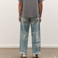 Brain Dead Type 00: 15 oz Denim, Light Washed Indigo
