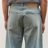 Brain Dead Type 00: 15 oz Denim, Light Washed Indigo