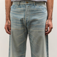 Brain Dead Type 00: 15 oz Denim, Light Washed Indigo