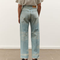 Brain Dead Type 00: 15 oz Denim, Light Washed Indigo