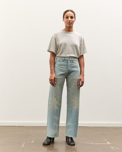 Brain Dead Type 00: 15 oz Denim, Light Washed Indigo