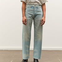 Brain Dead Type 00: 15 oz Denim, Light Washed Indigo