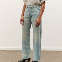 Brain Dead Type 00: 15 oz Denim, Light Washed Indigo