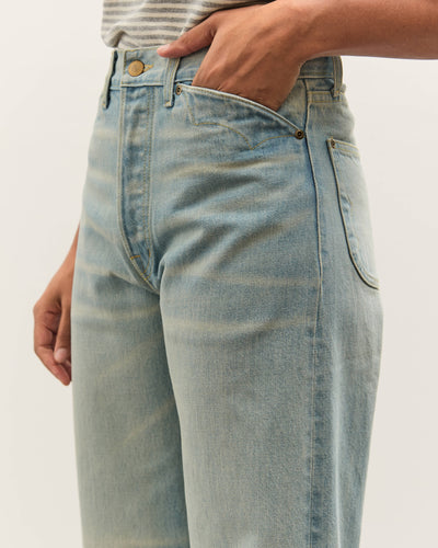 Brain Dead Type 00: 15 oz Denim, Light Washed Indigo