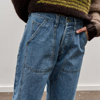 Brain Dead Type 02: 14.1oz Selvedge Denim, Washed Indigo