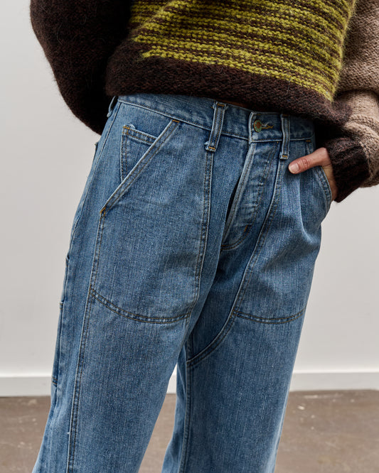 Brain Dead Type 02: 14.1oz Selvedge Denim, Washed Indigo