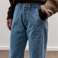 Brain Dead Type 02: 14.1oz Selvedge Denim, Washed Indigo