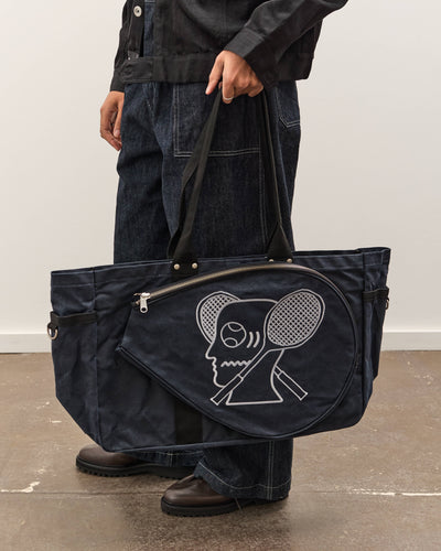 Brain Dead Waxed Canvas Tennis Tote, Navy