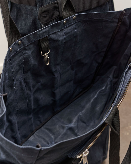 Brain Dead Waxed Canvas Tennis Tote, Navy