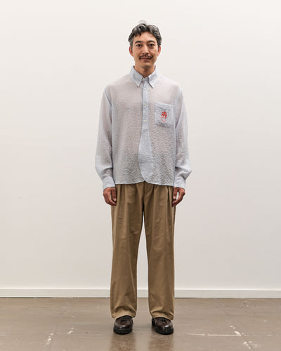 Brain Dead x Brooks Brothers Half Placket Oxford Button Up Shirt, Ice