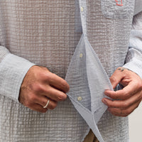 Brain Dead x Brooks Brothers Half Placket Oxford Button Up Shirt, Ice