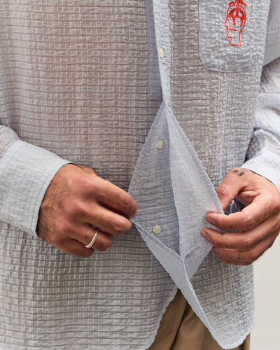 Brain Dead x Brooks Brothers Half Placket Oxford Button Up Shirt, Ice