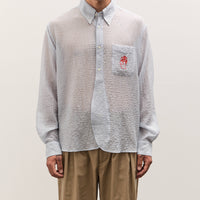 Brain Dead x Brooks Brothers Half Placket Oxford Button Up Shirt, Ice