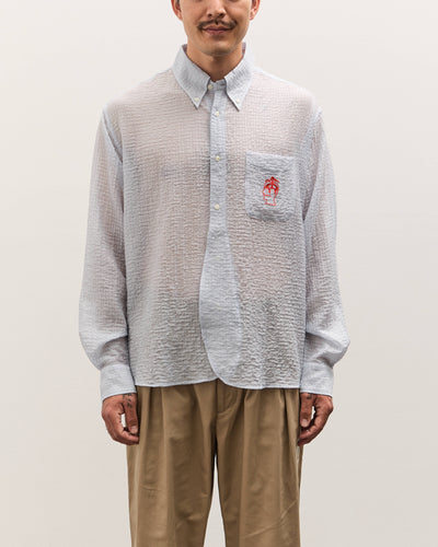 Brain Dead x Brooks Brothers Half Placket Oxford Button Up Shirt, Ice
