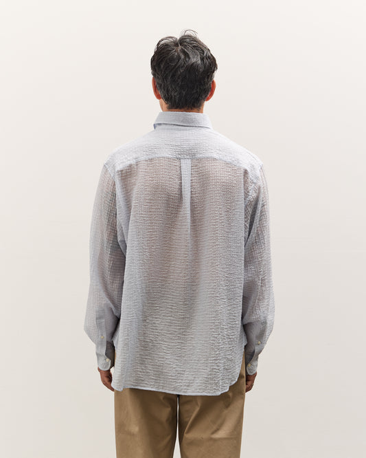 Brain Dead x Brooks Brothers Half Placket Oxford Button Up Shirt, Ice