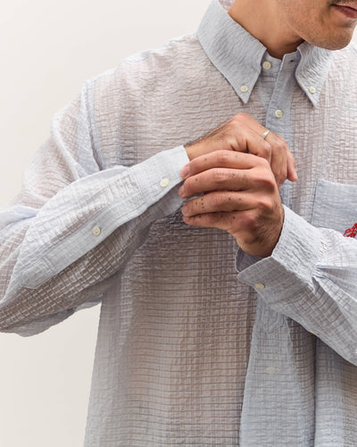 Brain Dead x Brooks Brothers Half Placket Oxford Button Up Shirt, Ice