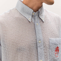 Brain Dead x Brooks Brothers Half Placket Oxford Button Up Shirt, Ice
